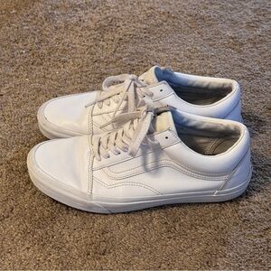 Vans Off The Wall Shoes Mens 10.5 Womens 12 White Lace Up Sneakers Logo